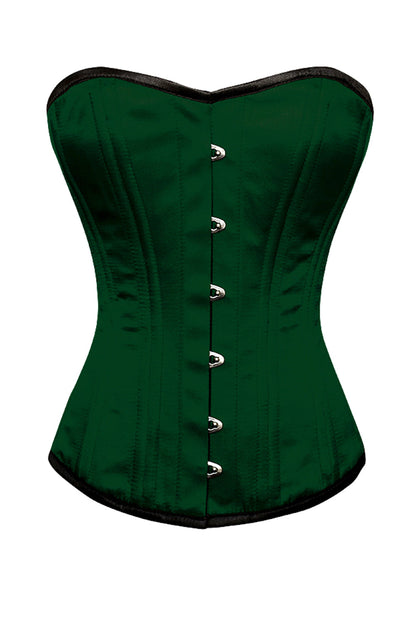 Joleesa Green Satin Waist Trainer Overbust Corset