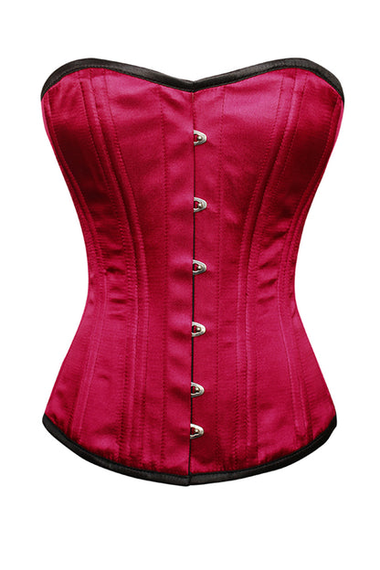 Jazmaine Maroon Satin Waist Trainer Overbust Corset
