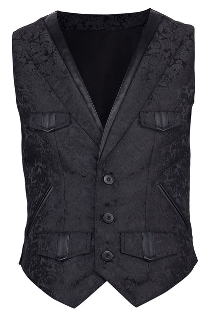 Coder Gothic Black Men's Waist Coat