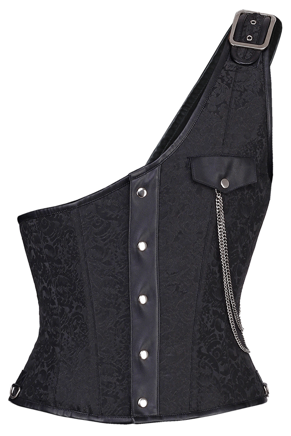 Abraxas Black Brocade Gothic Men's Corset