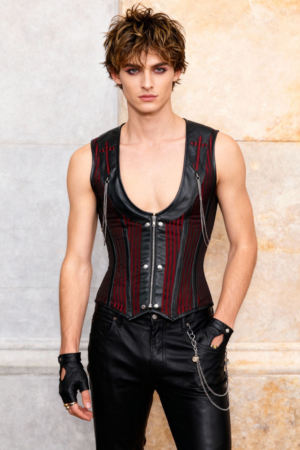 Alaric Steel Boned Gothic Men's Corset