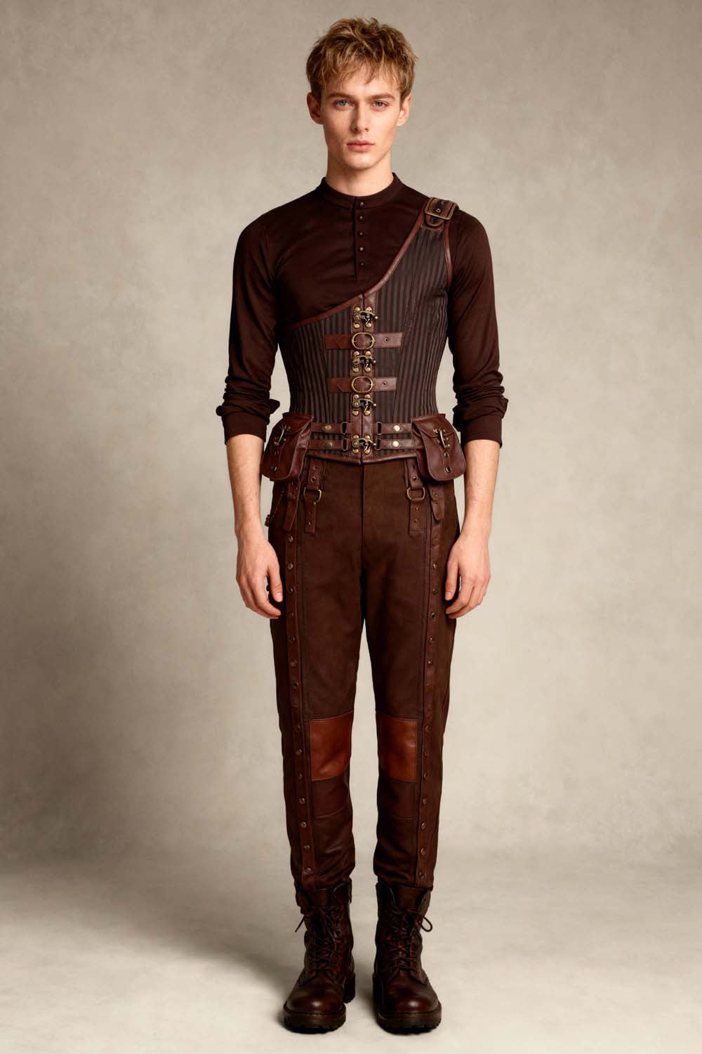 Dettmar Steampunk Men's Midchest Corset
