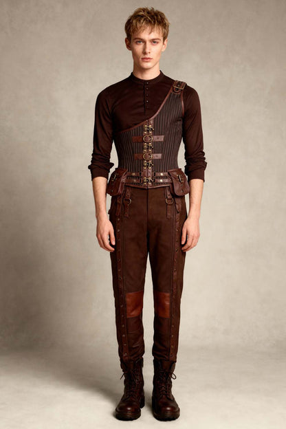Dettmar Steampunk Men's Midchest Corset