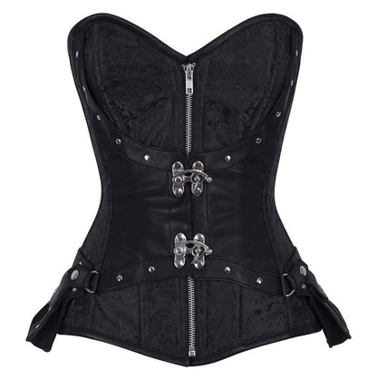 Veto Steampunk Black Brocade Corset