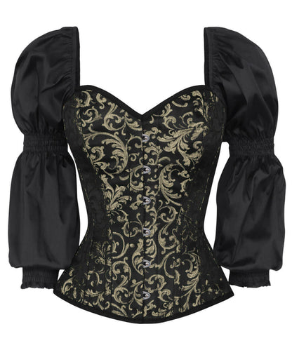 Lerato Steampunk Gold Corset with Attached Sleeve