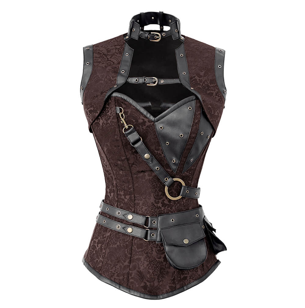 Liz Steampunk Overbust Corset with Shrug