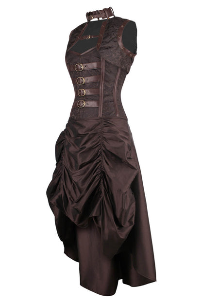 Floriano Overbust Steampunk Corset Dress with Shrug