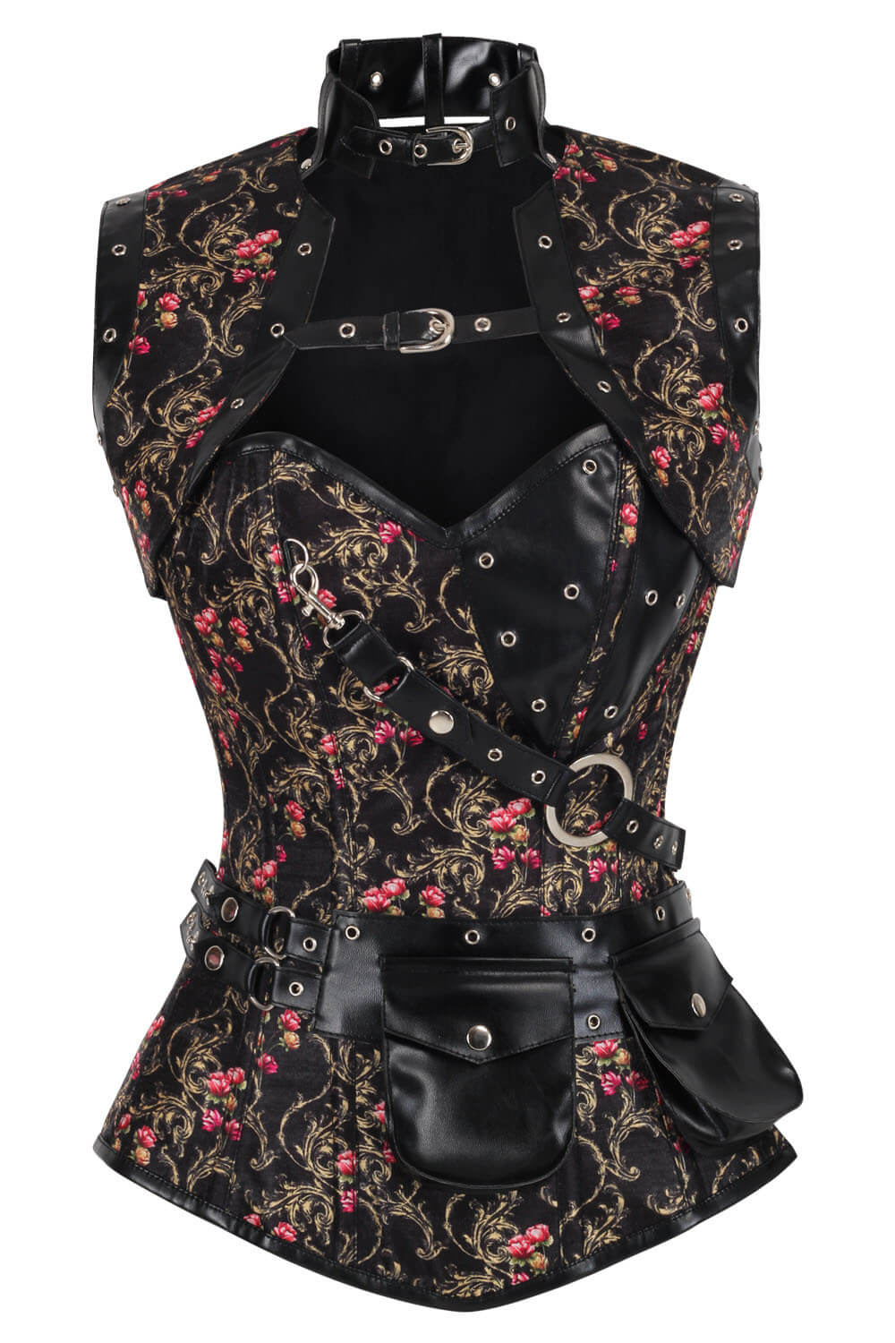 Vennessa Steampuk Baroque Red Rose Corset