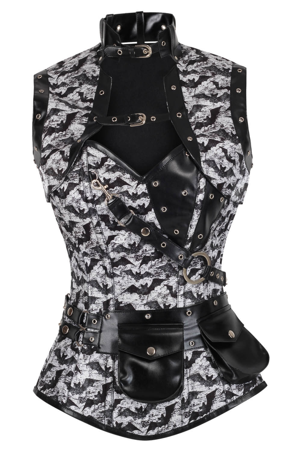 Ricca Bat Inspired Print Overbust Corset
