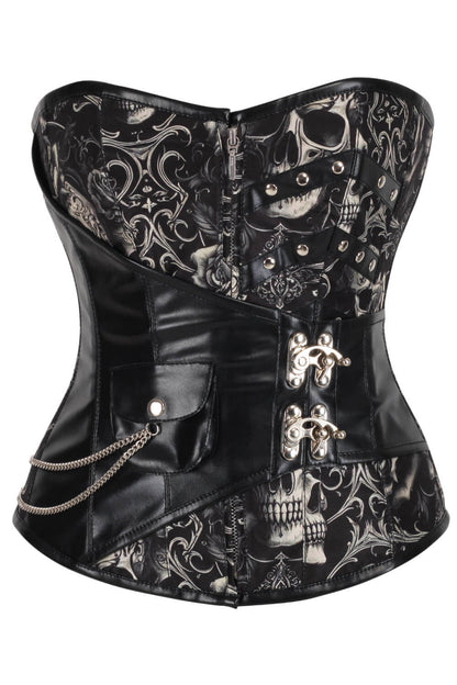 Shakeena Skull with Ornate Baroque Scrolls Corset