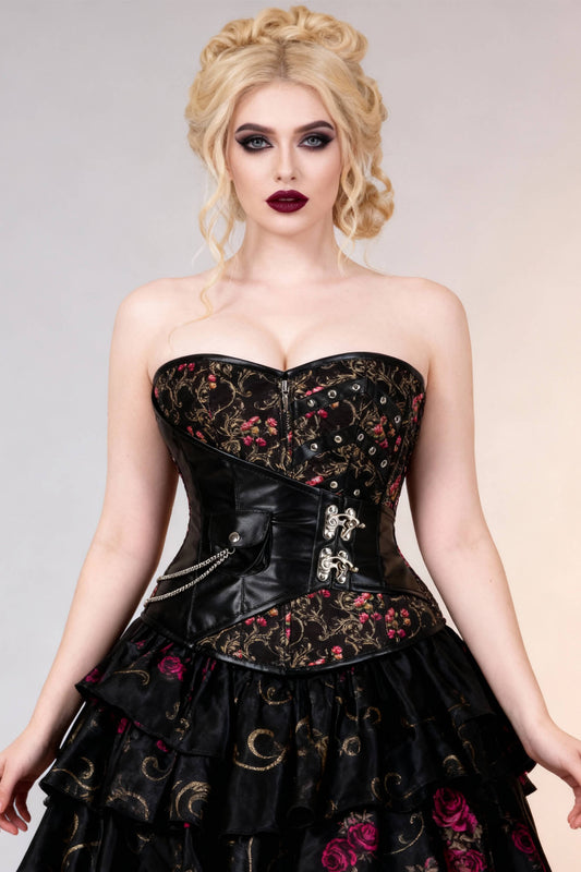 Maemi Gold Baroque Scrollwork with Rose Corset