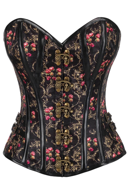 Sabryn Golden Scrollwork with Floral Overbust Corset