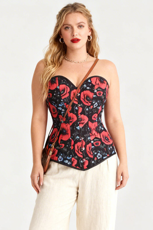 Kylian Scarlet Poppy Bloom Overbust Corset