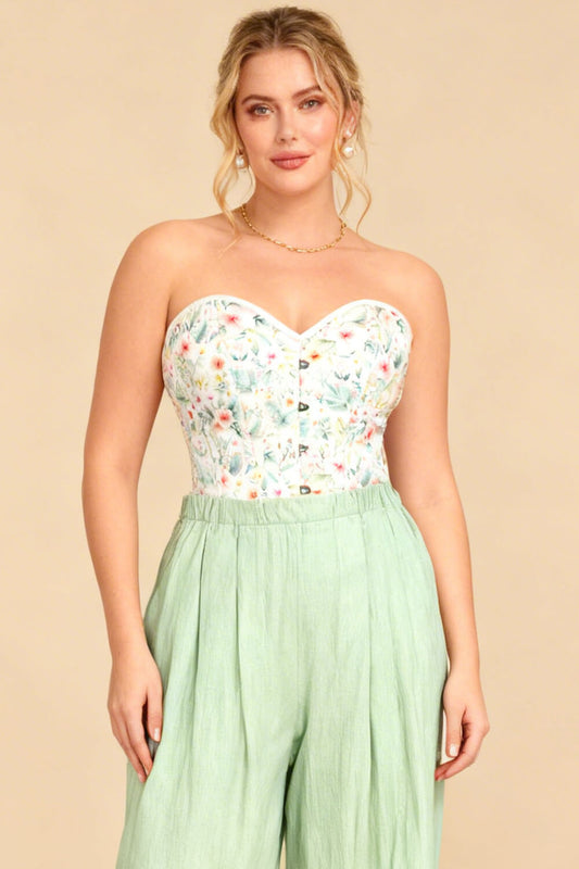 Tinsley Soft Blossom Garden Overbust Corset