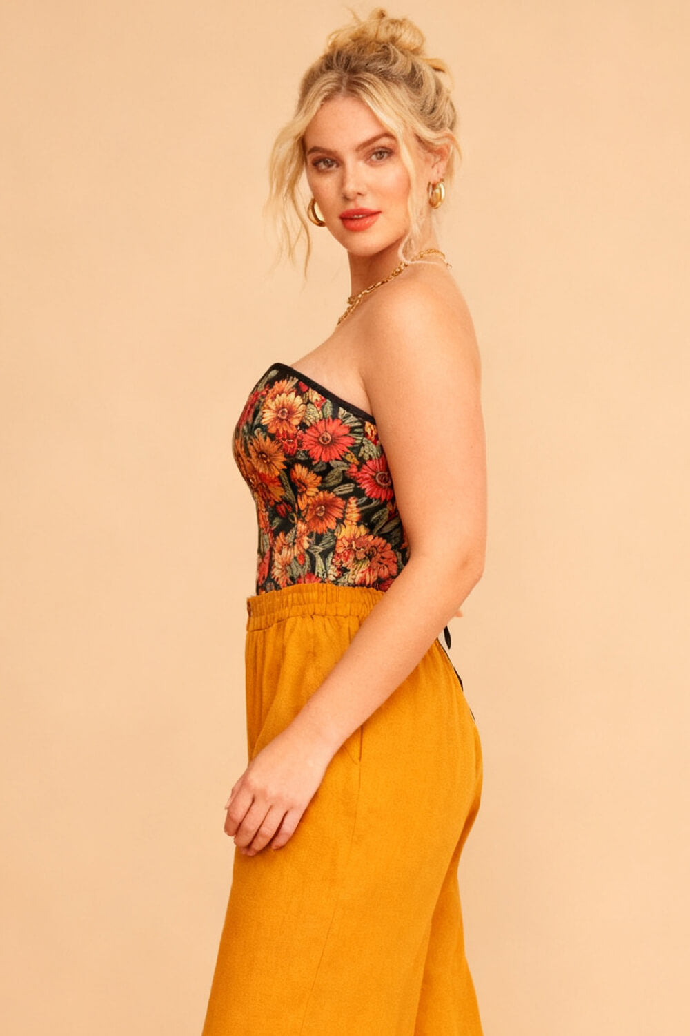 Hailee Autumn Sunflower Bloom Overbust Corset