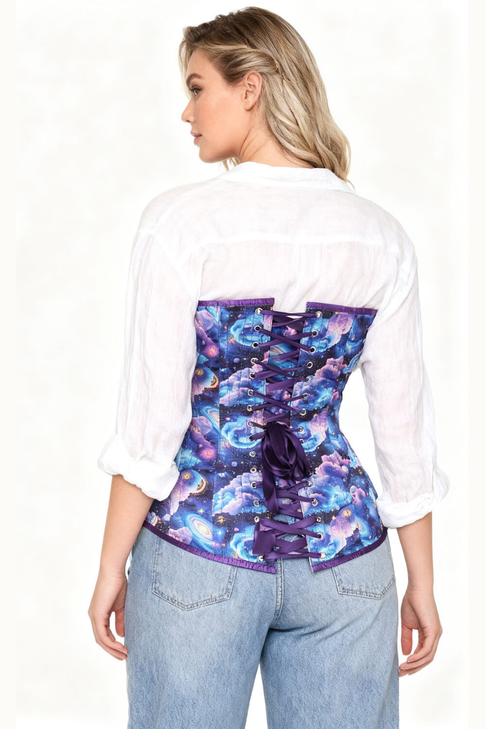 Alyvia Celestial Galaxy Cloud Overbust Corset