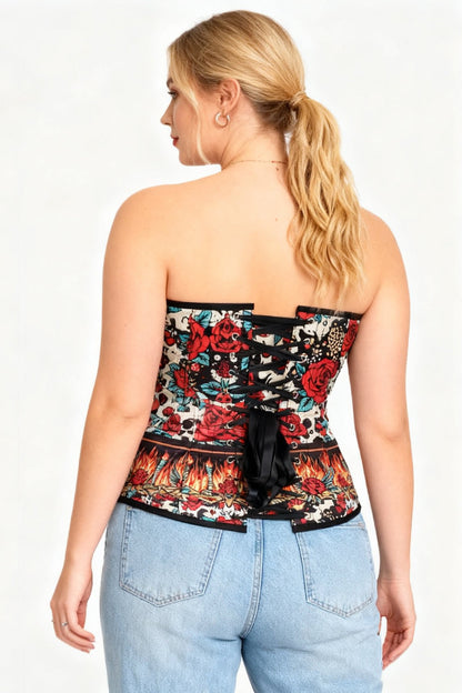 Ellary Retro Rose Overbust Corset
