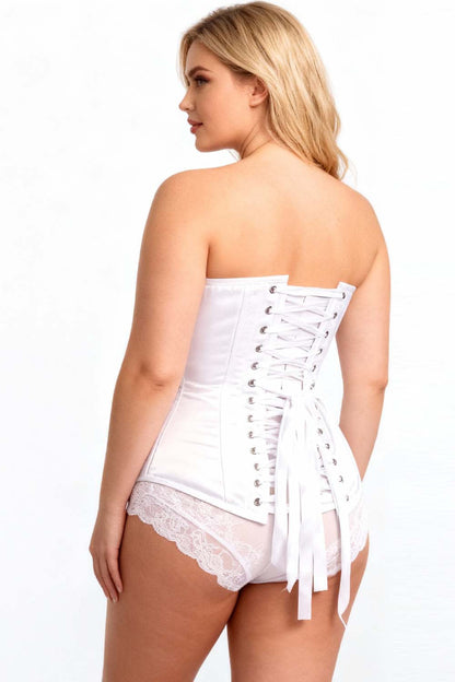 Joniece White Satin Overbust Corset