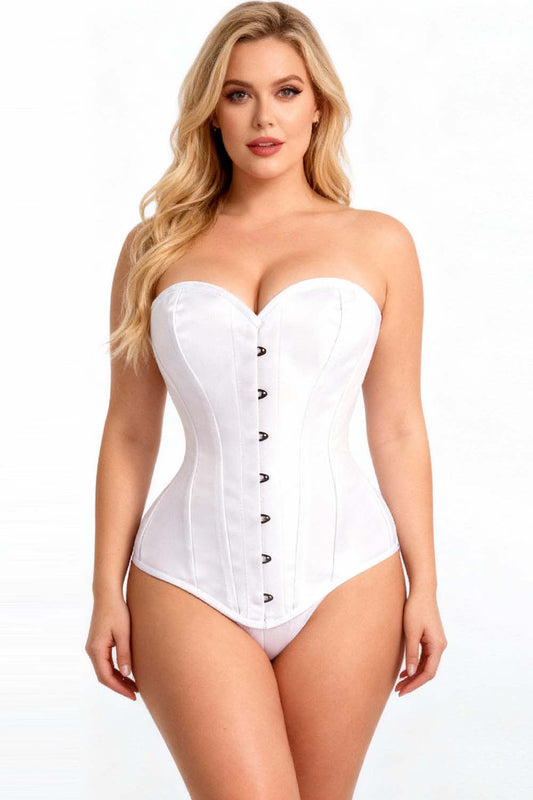 Joniece White Satin Overbust Corset