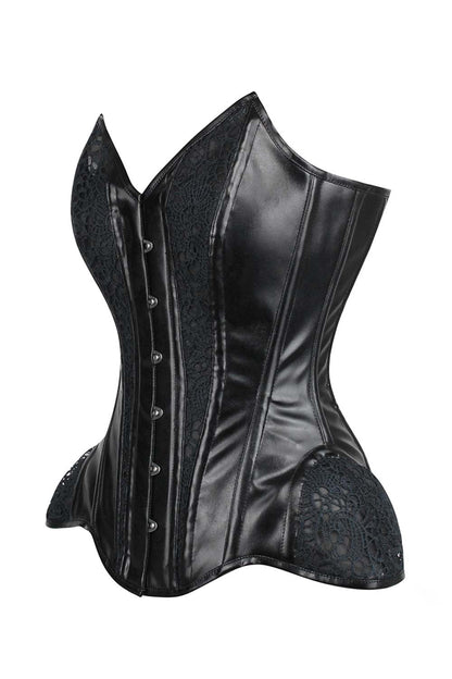 Talene Black Overbust Corset With Hip Gores