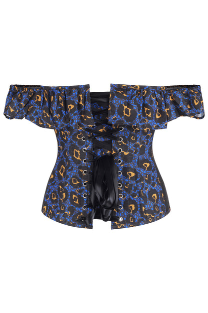 Brandyce Leopard Off Shoulder Corset