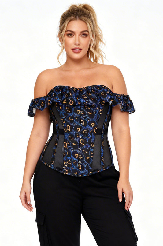 Brandyce Leopard Off Shoulder Corset