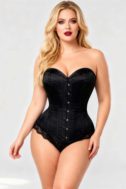 Cedriana Black Satin Overbust Corset