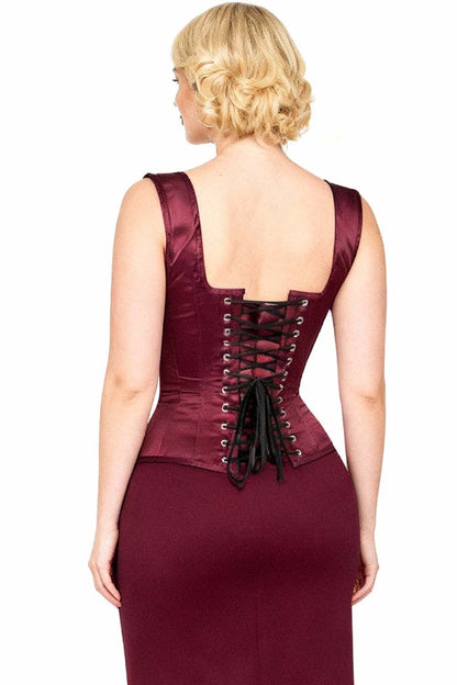 Lavita Burgundy Satin Overbust Corset