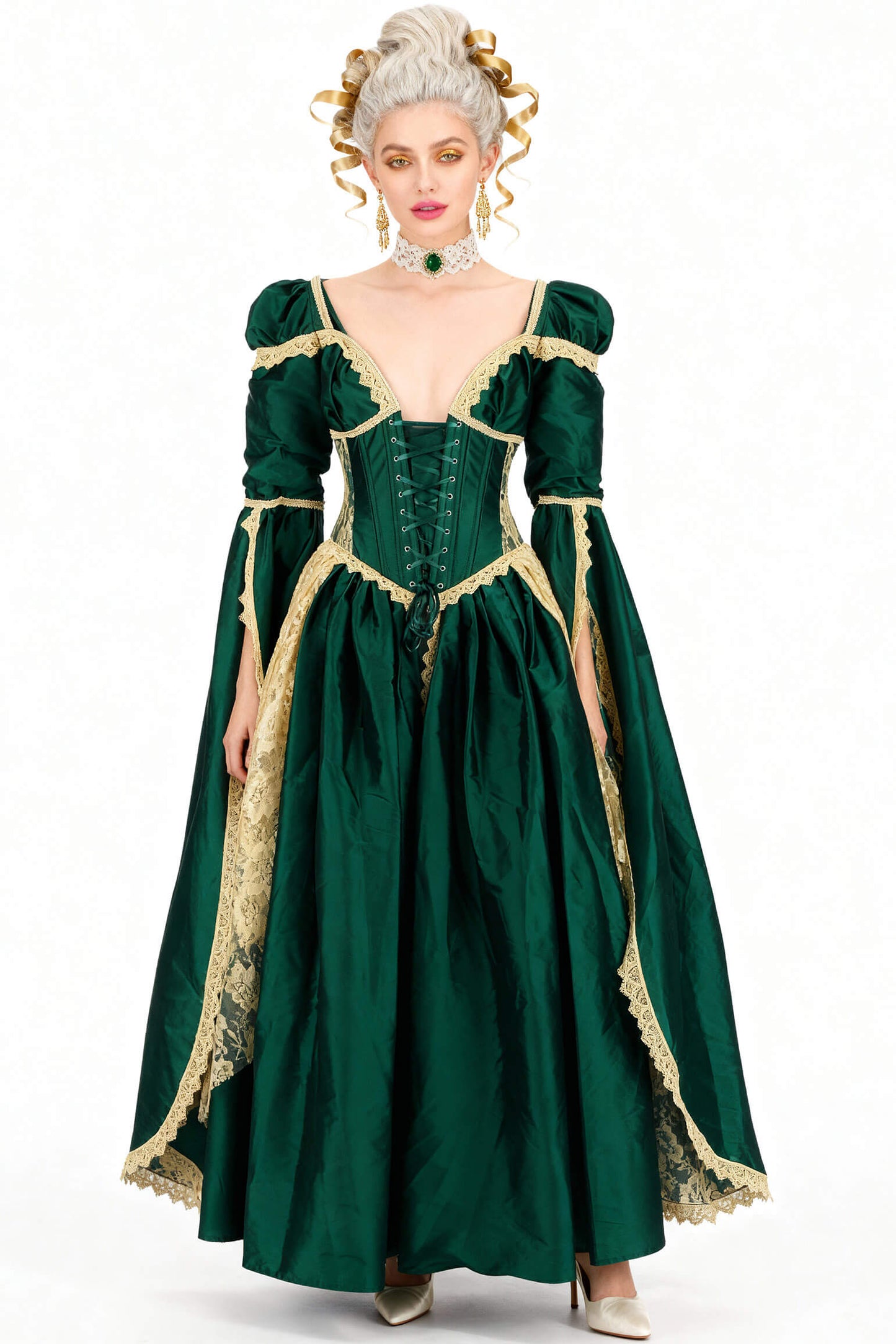 Loriann Rococo Green Elven Corset Dress