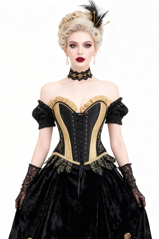 Kiyari Rococo Valkyrie Black Embroidery Corset