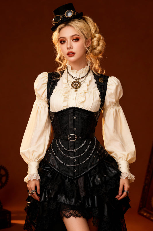 Schaeffer Steampunk Underbust Black Corset