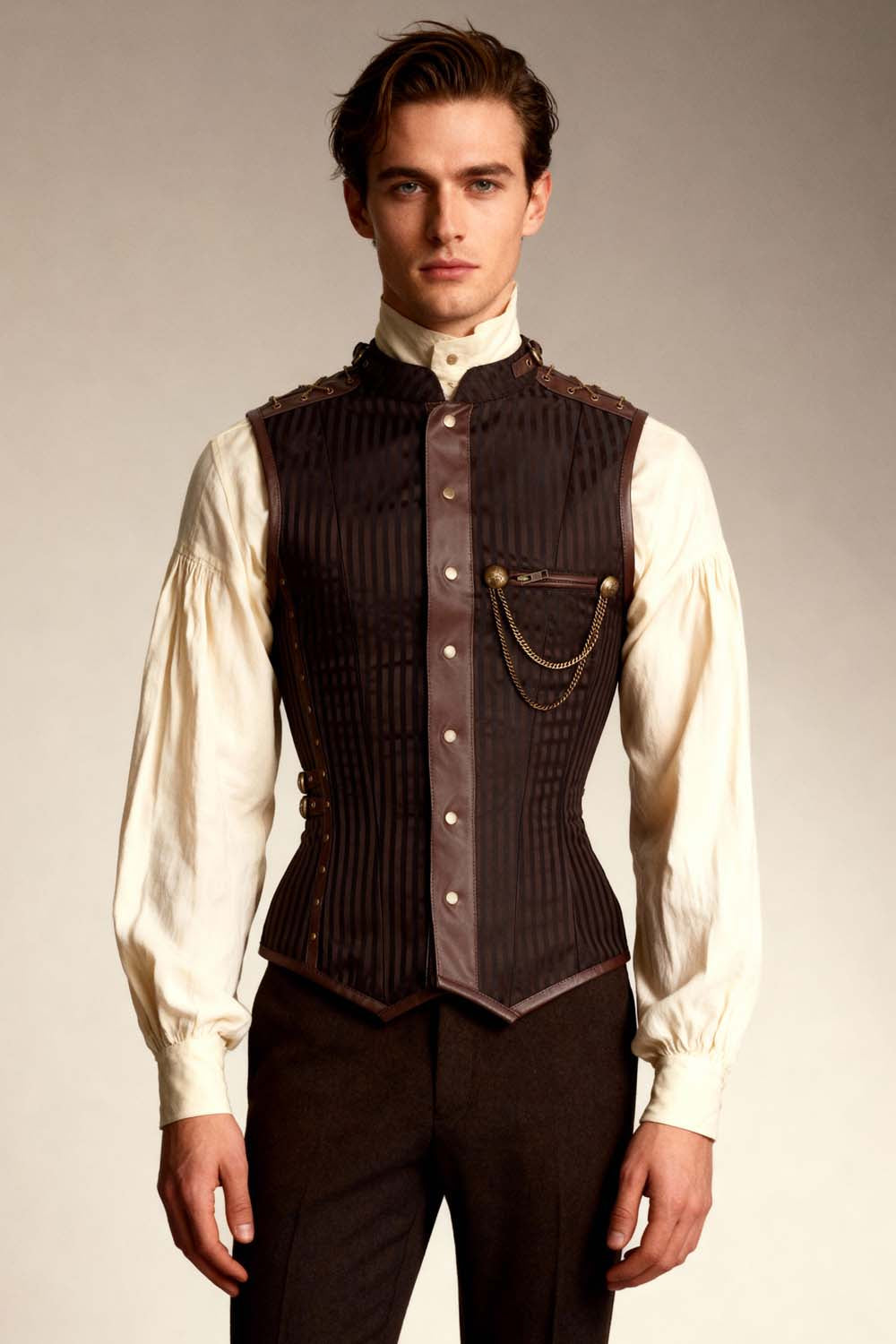 Dankmar Steampunk Men's Overchest Corset
