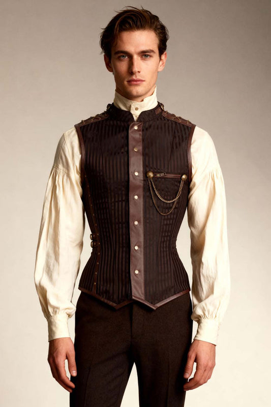 Dankmar Steampunk Men's Overchest Corset