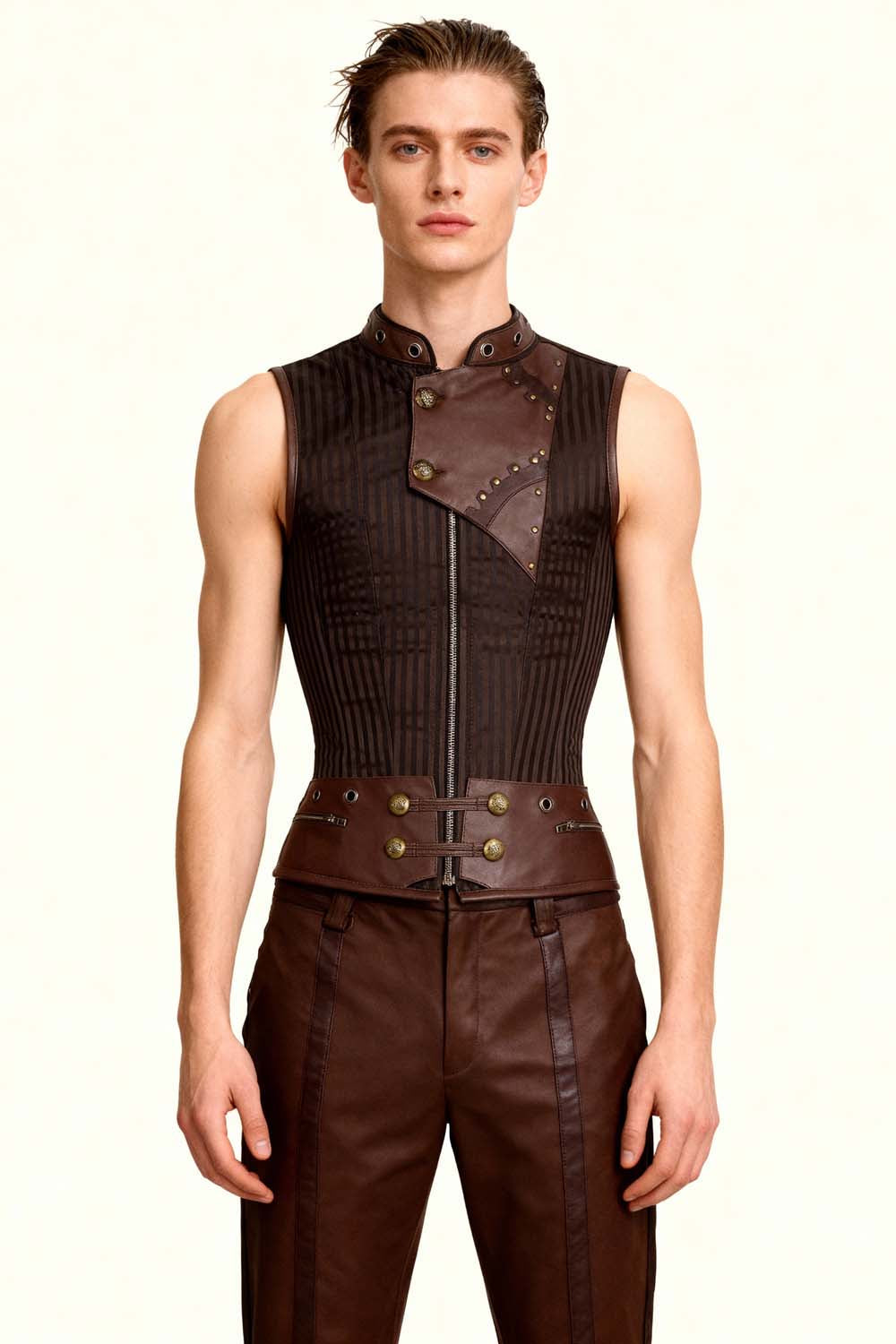 Detlef Steampunk Men's Overchest Corset