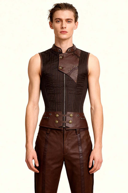 Detlef Steampunk Men's Overchest Corset