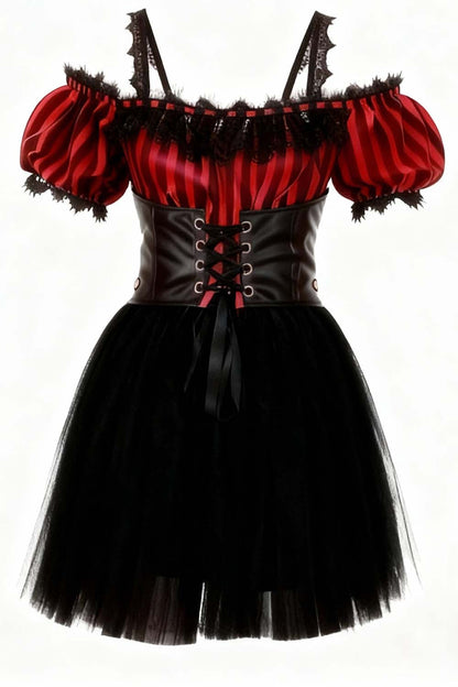 Shawnette Off-Shoulder Mini Black Skirt Dress