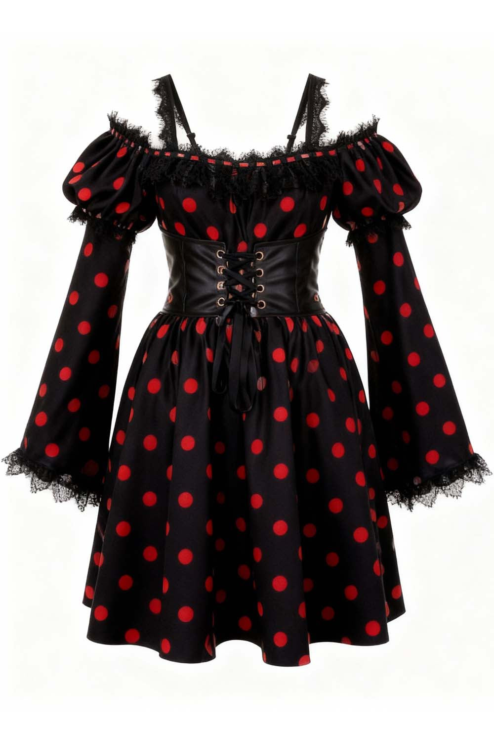 Shadonna Polk Dot Off Shoulder Dress
