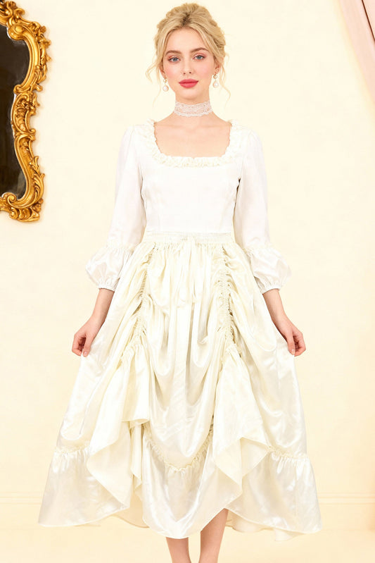 Krislynn Rococo Ivory Satin Bustle Skirt