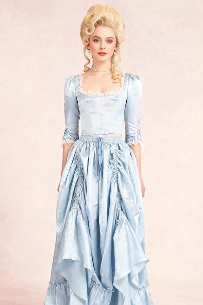 Linsey Rococo Blue Satin Bustle Skirt
