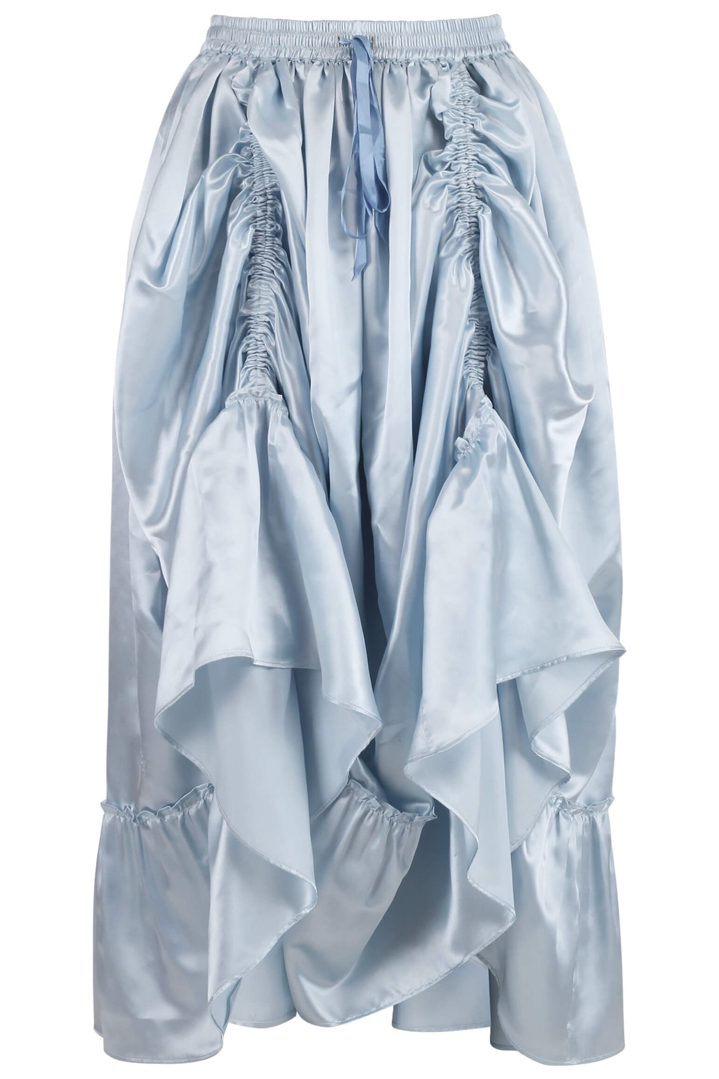 Linsey Rococo Blue Satin Bustle Skirt