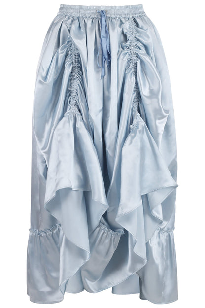 Linsey Rococo Blue Satin Bustle Skirt