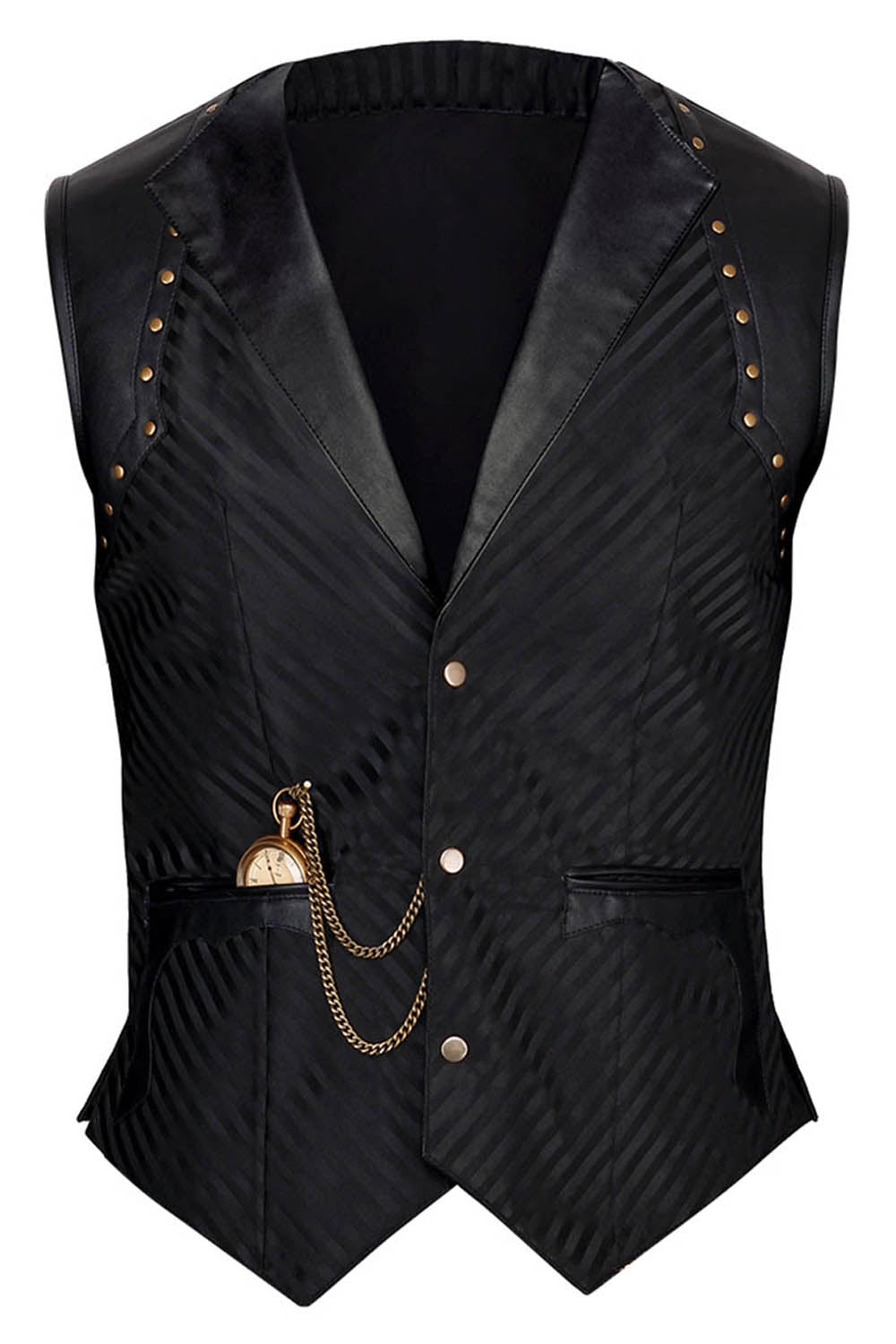Linde Steampunk Single Breasted Black Waist Coat