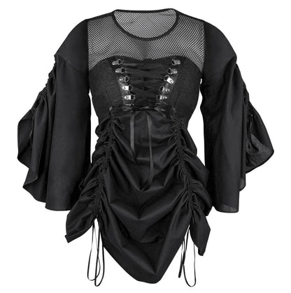 Lamia Steampunk Inspired Black Top Cum Dress