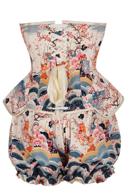 Chelsei Oriental Geisha Blossom Corset & Bloomer Set