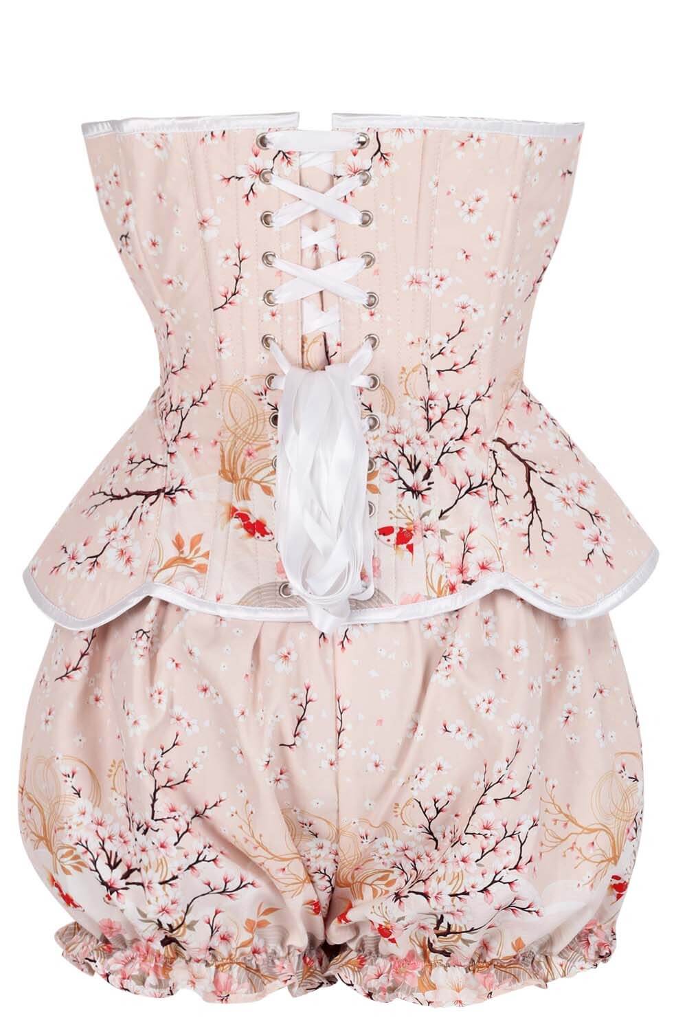 Brookelle Blush Sakura Garden Corset & Bloomer Set