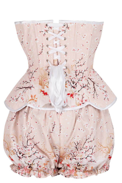 Brookelle Blush Sakura Garden Corset & Bloomer Set