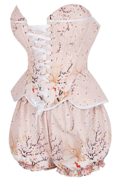 Brookelle Blush Sakura Garden Corset & Bloomer Set