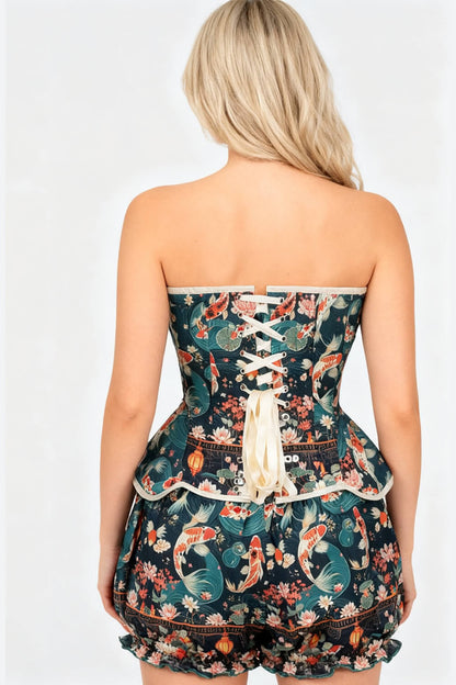 Danise Oriental Koi Garden Corset & Bloomer Set