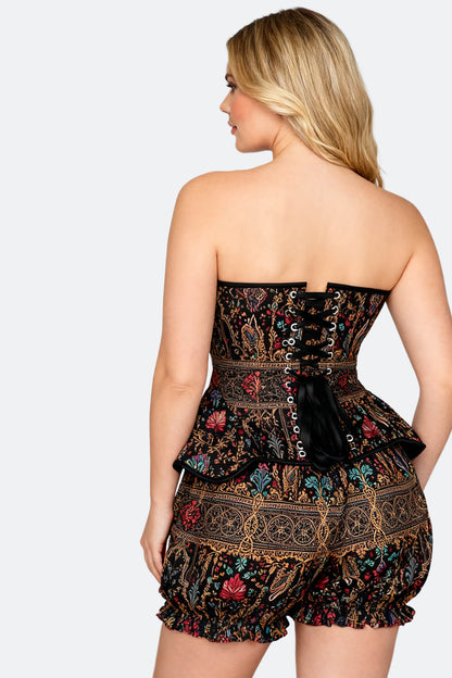 Suki Royal Baroque Garden Corset & Bloomer Set