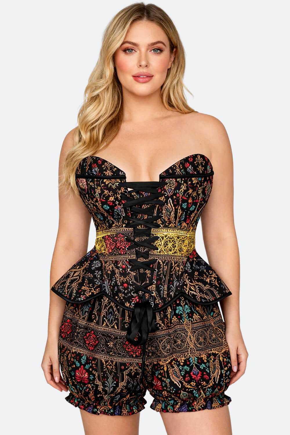 Suki Royal Baroque Garden Corset & Bloomer Set